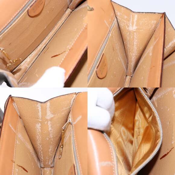 CELINE Macadam Canvas Hand Bag Pvc Leather Brown Gold - Picture 12 of 13